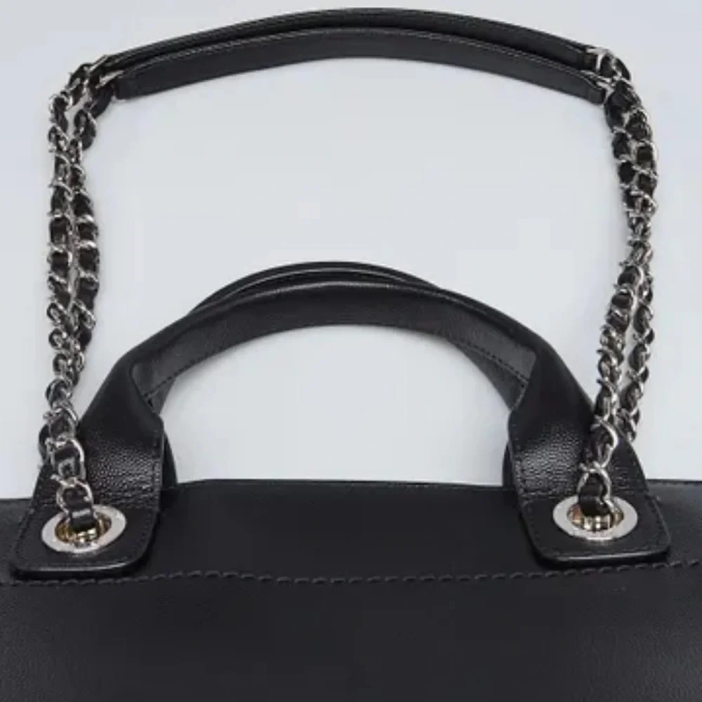 CHANEL Black Caviar Leather Studded Large Deauville Tote Bag SHW - Picture 8 of 10